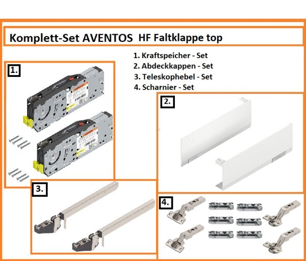 Komplett-Set Aventos HF top Hochfaltklappe, LF=2700-19300, zum Schrauben