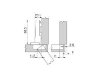 70T5590BTL onyx CLIP top Standardscharnier 120°, gerade, ohne Feder, Topf: INSERTA, onyxschwarz