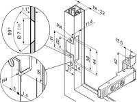 72T550A.TL onyx CLIP top Alurahmenscharnier 120°, Eckanschlag, ohne Feder, Topf: Schrauben