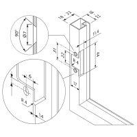 72T550A.TL onyx CLIP top Alurahmenscharnier 120°, Eckanschlag, ohne Feder, Topf: Schrauben