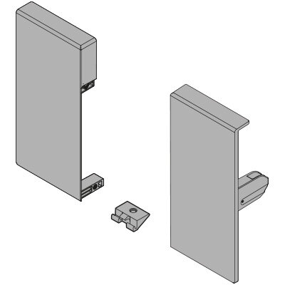 ZIF.71K0 TANDEMBOX antaro Fronthalter, Höhe K, für Innenschubkasten, links/rechts, seidenweiß oder weißgrau