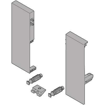 ZIF.74C0 TANDEMBOX antaro Fronthalter, Höhe C, für Innenauszug, links/rechts, seidenweiß oder weißgrau