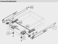550H3500.03 TANDEM Teilauszug 30 kg, NL=350 mm mit Kupplungen, für TIP-ON