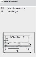550H4000.03 TANDEM Teilauszug 30 kg, NL=400 mm mit Kupplungen, für TIP-ON