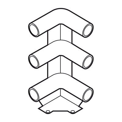 ZTU.00D0 TANDEM/MOVENTO Tablareckstütze für drei Relingstangen