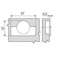91M2550 MODUL Standardscharnier 100°, Eckanschlag, Topf: Schrauben
