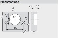 91M2780 MODUL Standardscharnier 100°, Innenanschlag,...