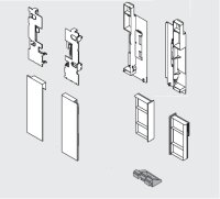 ZI7.2CS0 LEGRABOX pure Fronthalter, Höhe C, für Innenschubkasten mit Einschubelement, li/re seidenweiß/oriongrau/polarsilber/carbonschwarz/Inox