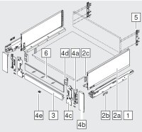 ZE7Wxxx LEGRABOX Glaseinschubelement - vorne, Höhe 138mm, KB=450-1200mm, Glas klar, für LEGRABOX pure/free