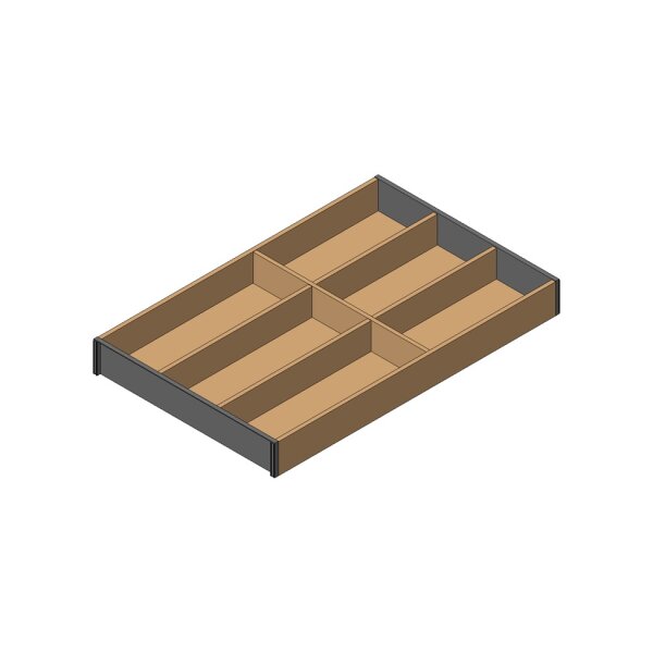 ZC7S500BH3 AMBIA-LINE Besteckeinsatz, für LEGRABOX/MERIVOBOX, Holzdesign, 6 Besteckfächer, NL=500 mm, Breite=300 mm