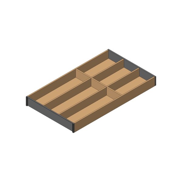 ZC7S550BH3 AMBIA-LINE Besteckeinsatz, für LEGRABOX/MERIVOBOX, Holzdesign, 6 Besteckfächer, NL=550 mm, Breite=300 mm