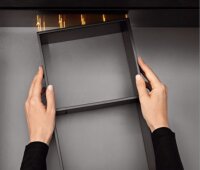 ZC7A0U0C AMBIA-LINE Holzrückwandadapter für LEGRABOX/MERIVOBOX Frontauszug, Stahl, Höhe C, ab NL=350mm, Rahmenbreite 242mm