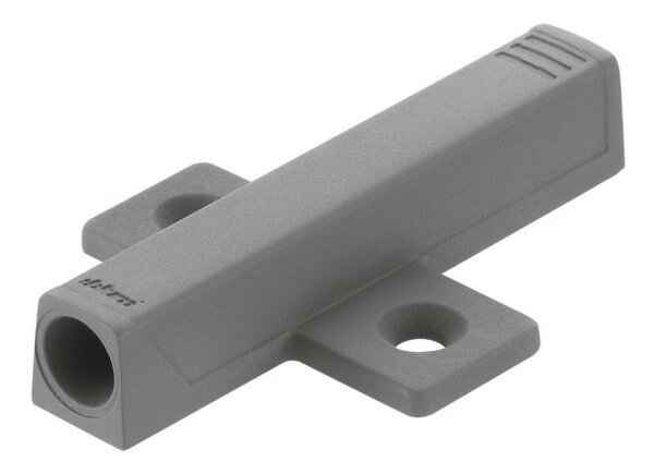 956A1501 TIP-ON für Türen, Adapterplatte Langversion kreuzform, zum Schrauben (37/32mm) platingrau