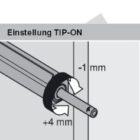 956.1004 TIP-ON für Türen Kurzversion, bis Höhe 130cm, inkl. Haftplatten, Ausstoßweg 17mm,  platingrau