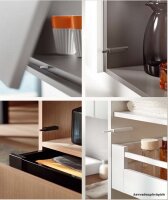 956.1004 TIP-ON für Türen Kurzversion, bis Höhe 130cm, inkl. Haftplatten, Ausstoßweg 17mm,  carbonschwarz