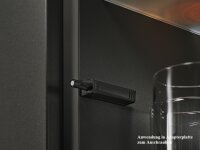 956.1201 TIP-ON für Türen, Adapterplatte Kurzversion gerade, zum Schrauben (20/17mm) carbonschwarz