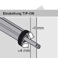 956A1006 TIP-ON für Türen Langversion mit Puffer für Scharniere mit Federn platingrau