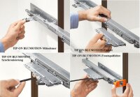 T60L7540 TIP-ON BLUMOTION Einheit für LEGRABOX/MOVENTO, Typ L3, NL=350-600 mm, 15-40 kg, li/re inkl. Adapter