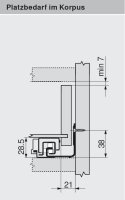 760H2700T MOVENTO mit TIP-ON, Vollauszug für Holzschubkasten, 40 kg, NL=270mm, ohne Kupplungen
