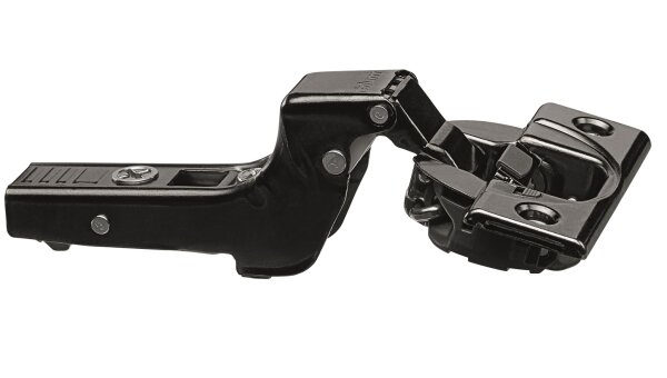 71B3750OX CLIP top BLUMOTION Standardscharnier 110°, hochgekröpft, mit Feder, Topf: Schrauben, Onyxschwarz