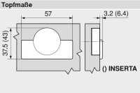 71B9550 onyx CLIP top BLUMOTION Profiltürscharnier 95°, Eckanschlag, Topf: Schrauben
