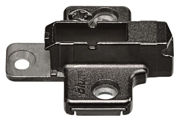 175H9160 onyx CLIP Montageplatte, 6 mm, Zink, Systemschrauben, HV: 2-teilig