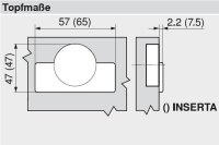 71T6640B CLIP top Weitwinkelscharnier 170°, 9,5 mm gekröpft, mit Feder, Topf: INSERTA