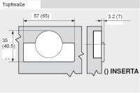71T9750 CLIP top Profiltürscharnier 95°, 18mm gekröpft, mit Feder, Topf: Schrauben