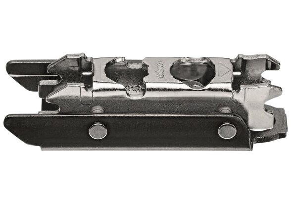 175H3130 onyx CLIP Montageplatte, gerade (20/32 mm), 3 mm, Stahl, Spax-Schrauben, HV: Exzenter