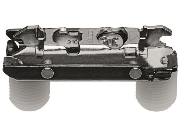 177H3100 onyx CLIP Montageplatte, gerade (20/32 mm), 0 mm, Stahl, Einpressen, HV: Exzenter