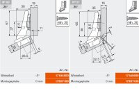 79B9596 onyx CLIP top BLUMOTION Winkelscharnier +30° II, aufschlagend, Topf: INSERTA