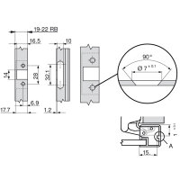 71T950AOX CLIP top Alurahmenscharnier 95°, Eckanschlag, mit Feder, Topf: Schrauben, Onyxschwarz
