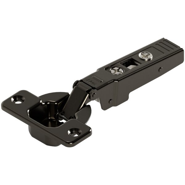 70T9550OX onyx, CLIP top Profiltürscharnier 95°, gerade, ohne Feder, Topf: Schrauben, onyxschwarz