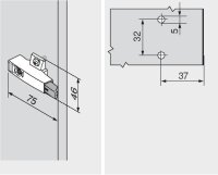 971A05E0 BLUMOTION in Adapterplatte, kreuz (37/32), Zink,...