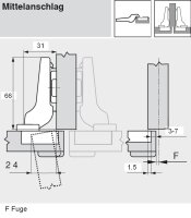 70T9650OX.TL CLIP top Profiltürscharnier 95°,...
