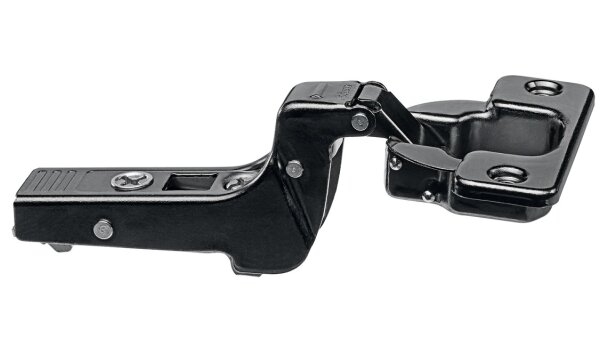 70T9750OX.TL CLIP top Profiltürscharnier 95°, 18mm gekröpft, ohne Feder, Topf: Schrauben, Onyxschwarz