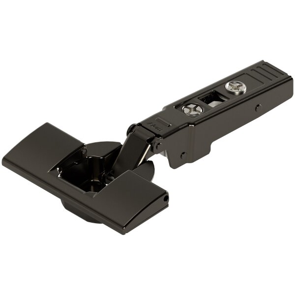 70T9590BTL onyx, CLIP top Profiltürscharnier 95°, gerade, ohne Feder, Topf: Inserta, Onyxschwarz