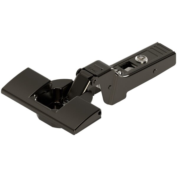 70T9690BTLOX onyx CLIP top Profiltürscharnier 95°, 9,5mm gekröpft, mit Feder, Topf: Inserta, onyxschwarz