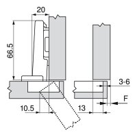 72T5550.TL CLIP top Spezial-Scharnier 120°, gerade,...