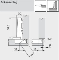 72T3590.TL CLIP top Spezialscharnier 110°, gerade, ohne Feder, Topf: Inserta