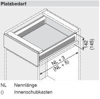 320K5500C blum METABOX Stahlzarge K = 118 mm, Teilauszug, 25 kg, NL=550 mm, Schraubversion