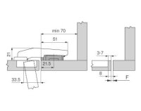78T9550.TL CLIP top Stollenscharnier 95°, ohne Feder, Topf: Schrauben