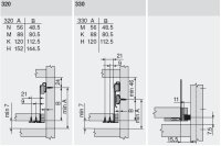 295.5300 Schliesskurve für Metabox Voll- und Teilauszüge 330/320 Kunststoff cremeweiss