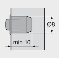 993.706 Anschlagpuffer, Einbohren, Höhe: 2,5 mm