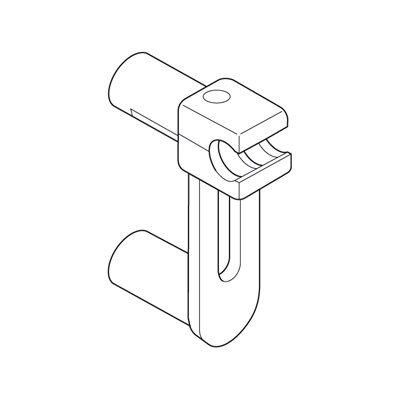 ZRU.00Z0.91 ORGA-LINE Querrelinghalter für zwei Relingstangen, RAL 9001 cremeweiß für Metaboxen